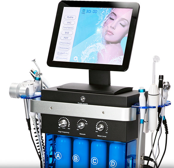 18 in 1 Hydra Facial Machine - 18 Handle Hydra Beauty Machine - Hydra Facial Machine 18 in 1 -  Combined Hydra Skin Care System in Pakistan