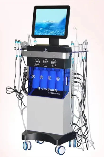 18 in 1 Hydra Facial Machine - 18 Handle Hydra Beauty Machine - Hydra Facial Machine 18 in 1 -  Combined Hydra Skin Care System in Pakistan