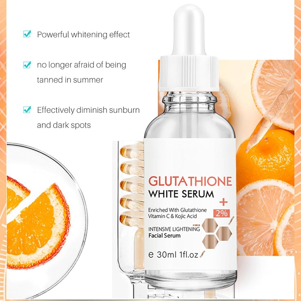 30ml Glutathione Face Serum Vitamin - C Kojic Acid Whitening Brighten Hydrating Nourishing Reduce Fine Lines Moisturizing - 30ml Glutathione Face Serum Vitamin Price in Pakistan