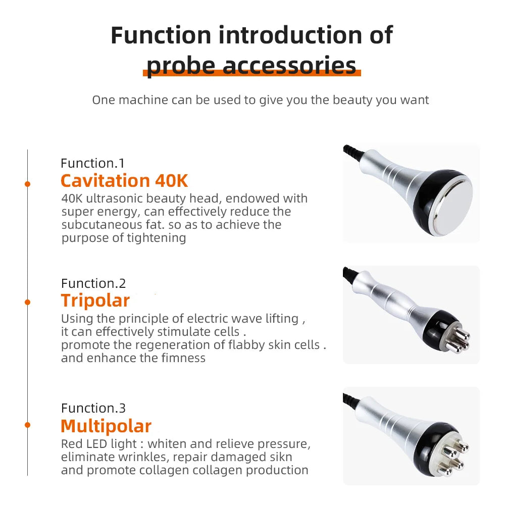 3 in 1 Ultrasonic 40K Cavitation Machine - 5MHz Radio Frequency  - Weight Lose Machine in Pakistan