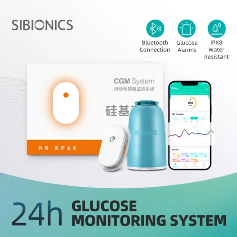 Blood Glucose Meter 24h Real Time Monitoring - Tester Diabetes Suger Sensor Health