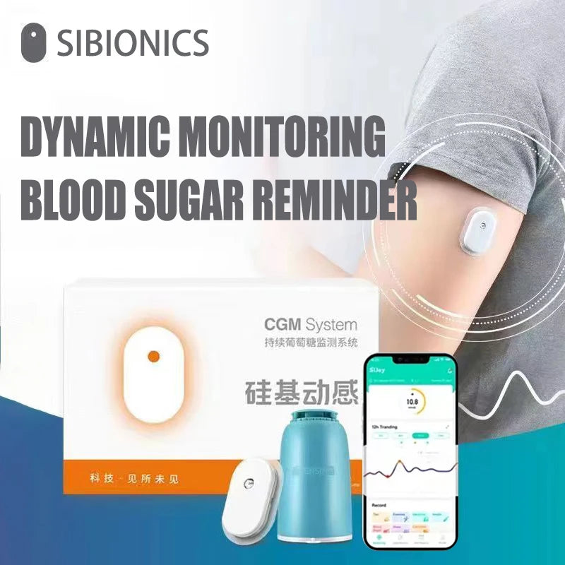 Blood Glucose Meter 24h Real Time Monitoring - Tester Diabetes Suger Sensor Health