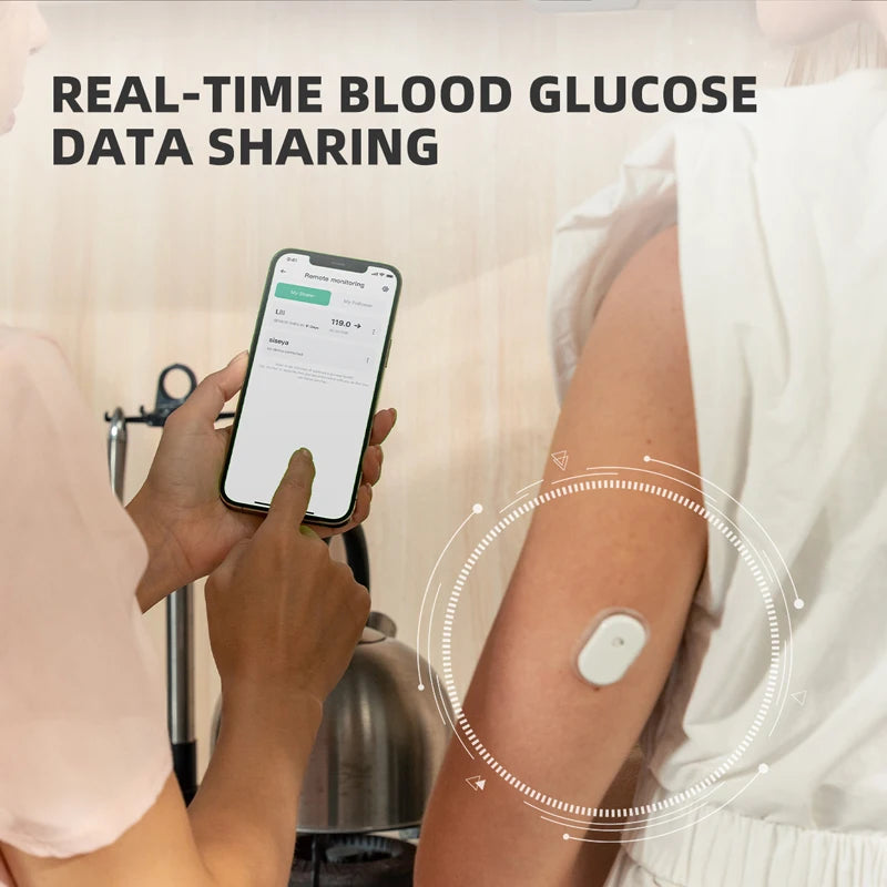 Blood Glucose Meter 24h Real Time Monitoring - Tester Diabetes Suger Sensor Health