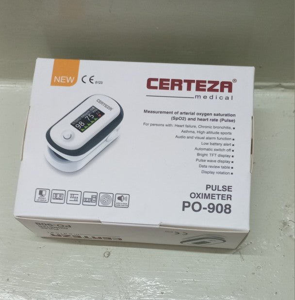 Certeza PO 908 Pulse Oximeter - Accurate Blood Oxygen Saturation &amp; Heart Rate Monitor - Certeza PO 908 Pulse Oximeter Price in Pakistan