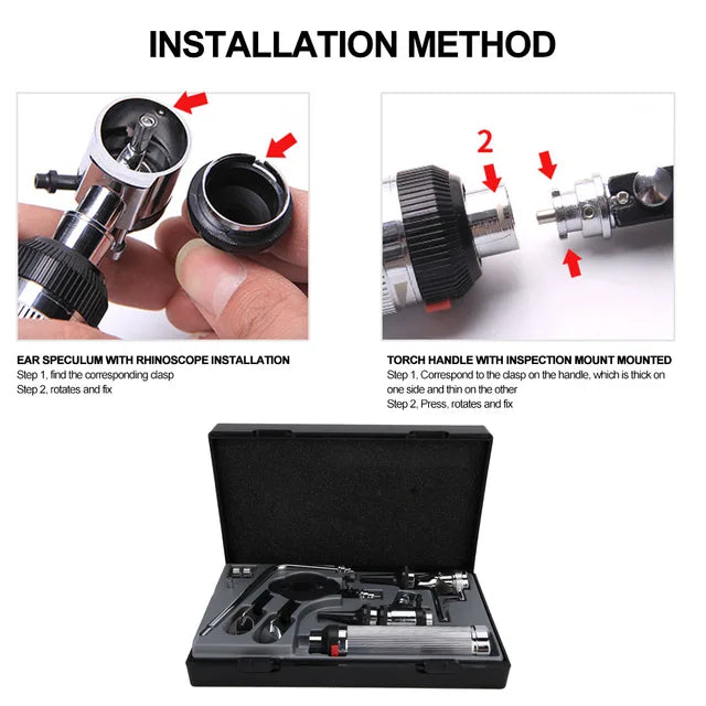 Multi-Functional Otoscope Ophthalmoscope - Rhino scope Set Professional Diagnosis - Devices Medical Home Doctor ENT - Ear Care Tools Multi-Functional Otoscope - price in Pakistan