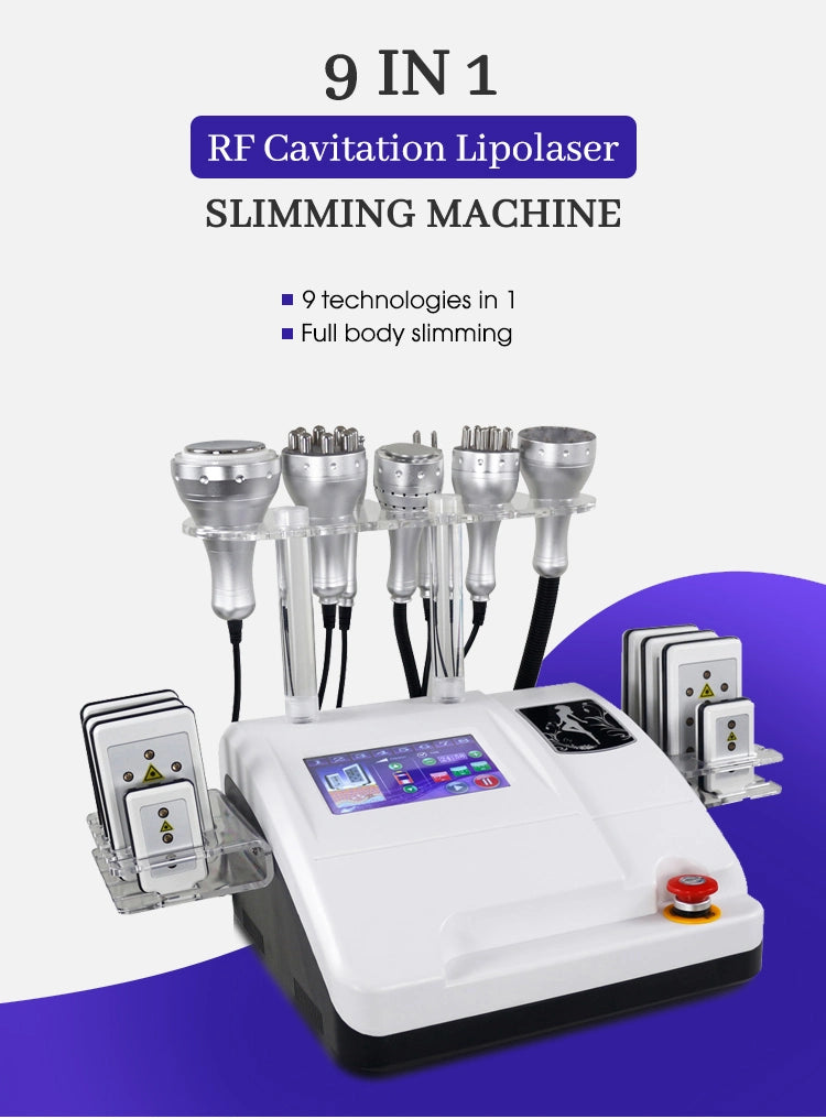 Newest 9 In 1 Lipolaser Cavitation Slimming - Machine RF Skin Lifting Radio Frequency - Lipocavitation Fat Burner Body Electric Mas - Lipolaser Cavitation Slimming price in Pakistan