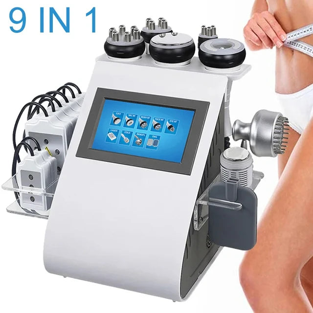 Newest 9 In 1 Lipolaser Cavitation Slimming - Machine RF Skin Lifting Radio Frequency - Lipocavitation Fat Burner Body Electric Mas - Lipolaser Cavitation Slimming price in Pakistan