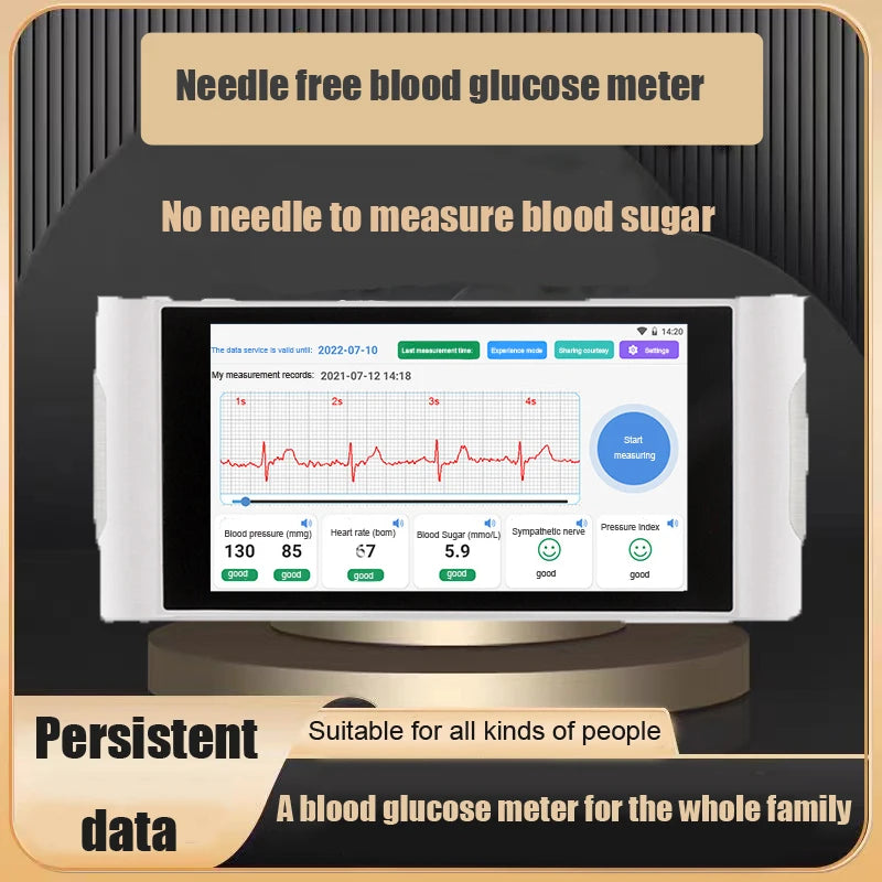 Non-Blood Collection, Needle-Free, - Non-Invasive Blood Glucose Meter - For Intelligent Measure Of Blood - Glucose Blood Pressure ECG - Non-Invasive Blood Glucose Meter - price in Pakistan