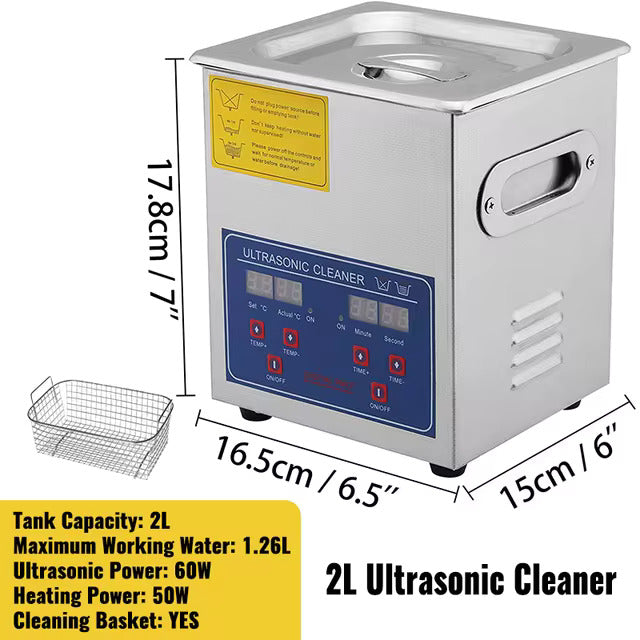 2L Ultrasonic Cleaner - Lave-Dishes Portable Washing Machine Dishwasher Ultrasound Home Appliance - 2L Ultrasonic Cleaner Price in Pakistan