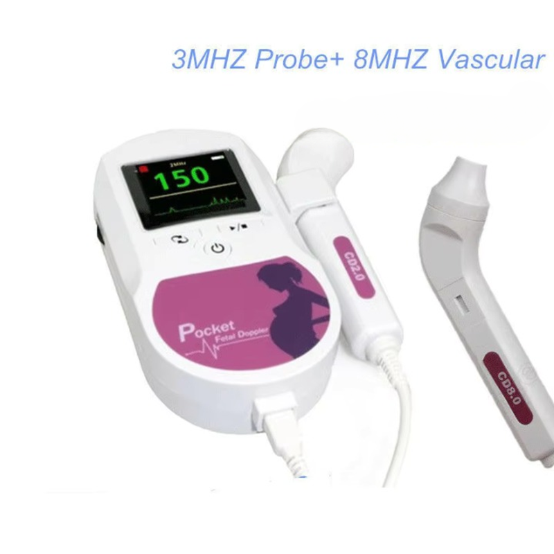 CONTEC Handheld Pocket Fetal Doppler LCD (3MHz & 8MHz) - Fetal and Vascular Heart Rate Monitoring Device in Pakistan