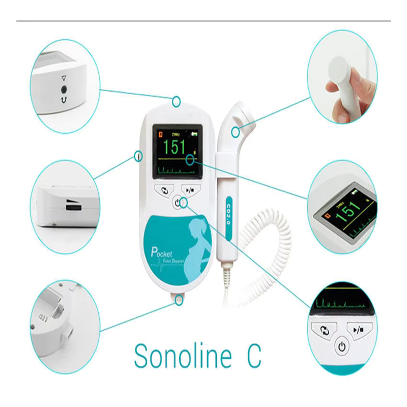 CONTEC Handheld Pocket Fetal Doppler LCD (3MHz & 8MHz) - Fetal and Vascular Heart Rate Monitoring Device in Pakistan