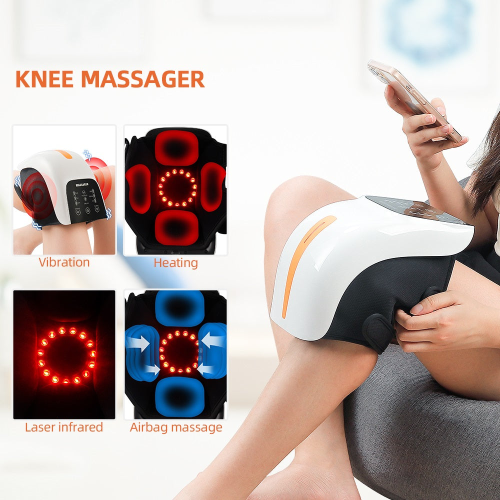 Smart Hot Compress Knee Relaxing Massager Knee Cap Treasure Laser Infrared Elbow Shoulder Massager Relive Joint Pain Stiffness