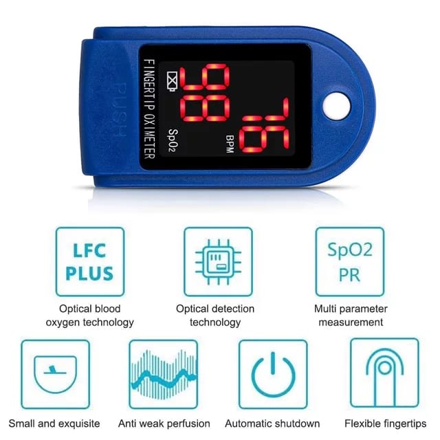 Portable Blood Oxygen Monitor / Oxygen Saturation Monitor Blood Glucose Test Meter-Finger Pulse Oximeter